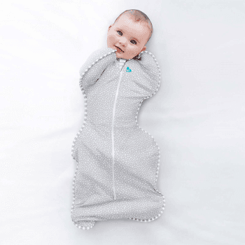 Image showing the Bamboo Swaddle Sleeping Bag, 0.5 Tog, Newborn, Grey Dot product.
