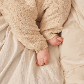 Image showing the Knitted Check Joggers, 3 - 6 Months, Natural White product.