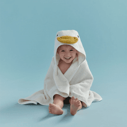 Image showing the Goose Baby Towel & Bath Mitt Set, Cream product.