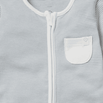 Image showing the Clever Zip Sleepsuit, 3 - 6 Months, Blue Stripe product.