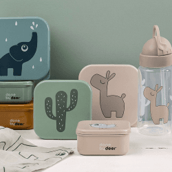 Image showing the Lalee 3 Piece Snack Box Set, Sand Mix product.