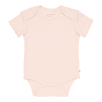 Image showing the Flowers & Butterflies Short Sleeve Ribbed Bodysuit, 0 - 2 Months, Pink product.
