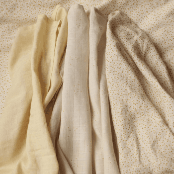 Image showing the Set of 3 Muslin Squares, 70 x 70cm, Wild Chamomile product.