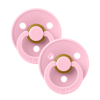 Image showing the Colour Pack of 2 Round Natural Rubber Latex Dummies, 0 Months+, Baby Pink / Baby Pink product.