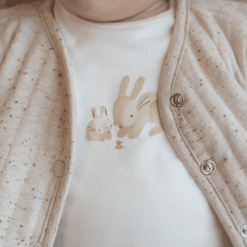 Image showing the Baby Bunny Long Sleeve Top, 1 - 2 Months, White product.