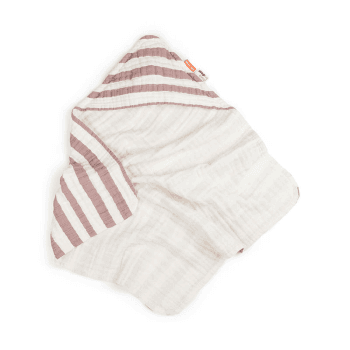 Image showing the Stripes Hooded Baby Bath Towel, Powder product.