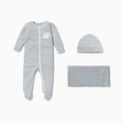 Image showing the Take me Home Ribbed Gift Set, 0 - 3 Months, Blue product.