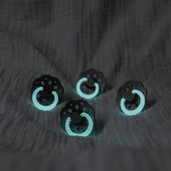 Image showing the Boheme Glow Pack of 2 Round Natural Rubber Latex Night Dummies, 0 Months+, Blush Glow / Vanilla Glow product.