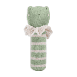 Image showing the Friendly Frog Knitted Rattle, Green product.