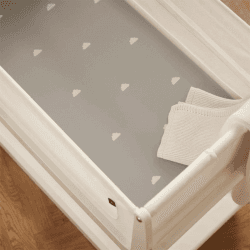 Image showing the Pack of 2 Fitted Bedside Crib Sheets, Grey Cloud product.