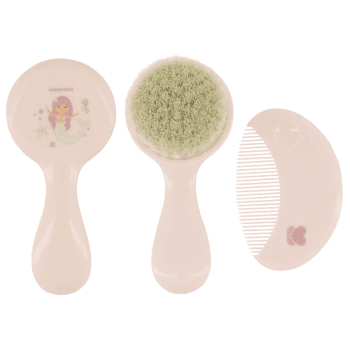 Image showing the Comb & Brush Set with Natural Bristles, Savanna Pink product.