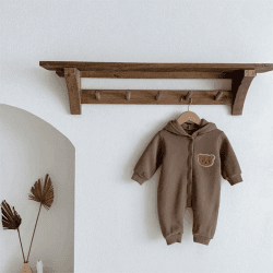 Image showing the Ultimate Bear Hooded Playsuit, 0 - 6 Months, Brown product.