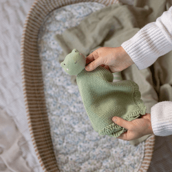 Image showing the Friendly Frog Cuddle Cloth, Green product.