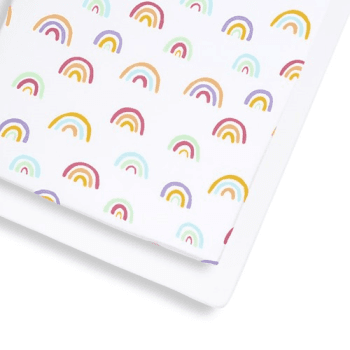 Image showing the Pack of 2 Cot & Cot Bed Fitted Sheets, Rainbow product.