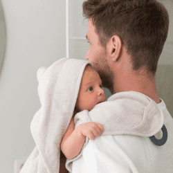 Image showing the Dry'n Play Hands-free Baby Towel, Almond product.
