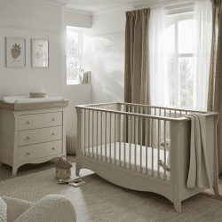 Image showing the Clara 2 Piece Nursery Furniture Set excl. Mattress, Cashmere & Ash product.