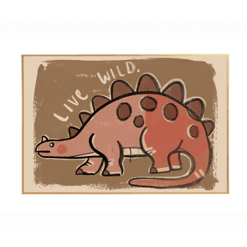 Image showing the Dino Live Wild Poster Print, 50 x 70cm, Brown product.