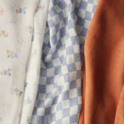 Image showing the Pack of 3 Muslin Cloths, 70 x 70cm, Coastline product.