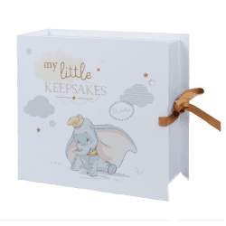 Image showing the Disney Dumbo Baby Keepsake Box with Drawers, White product.
