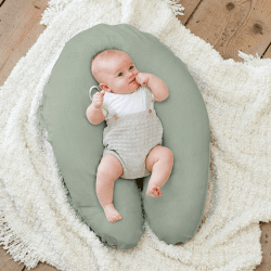 Image showing the Comfy Big Pregnancy Pillow, Muslin Green product.