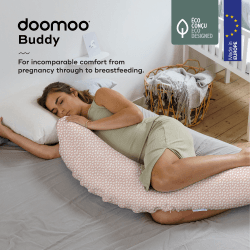 Image showing the Buddy Pregnancy Pillow with Silent Micro Beads, Cloudy Pink product.