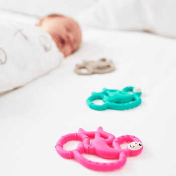 Image showing the Mini Monkey Teething Toy, Turquiose product.