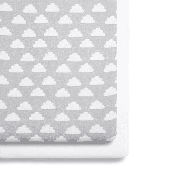 Image showing the SnuzPod Pack of 2 Bedside Crib Fitted Sheets, Cloud Nine product.