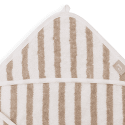 Image showing the Stripes Hooded Baby Towel, 75 x 75cm, Olive Green product.