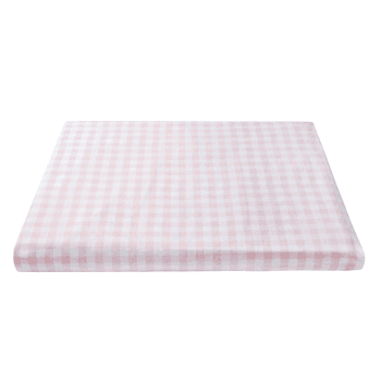 Image showing the Cot Bed Organic Gingham Fitted Sheet, 140 x 70cm, Pink product.