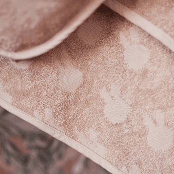 Image showing the Jollein x Miffy Hooded Baby Towel, 75 x 75cm, Wild Rose product.