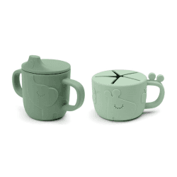 Image showing the Deer Friends Sippy Cup & Snack Cup Set, Green product.