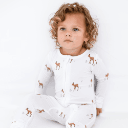 Image showing the Bambi Bamboo Zip Sleepsuit, Newborn product.