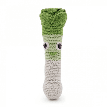 Image showing the Orso Leek Crochet Rattle, Green product.