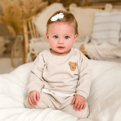 Image showing the The Bear Colour Tracksuit, 6 - 12 Months, Stone product.
