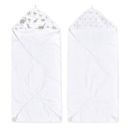 Image showing the Essentials Pack of 2 Hooded Towels, Dino Jungle product.