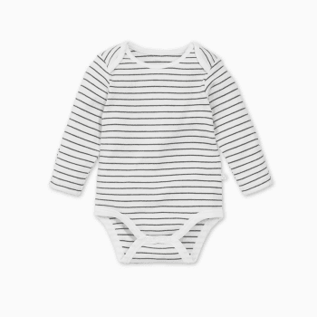 Image showing the Long Sleeve Bodysuit, 0 - 3 Months, Grey Stripe product.