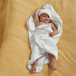 Image showing the Hooded Baby Towel, Grey product.