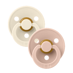 Image showing the Colour Pack of 2 Round Natural Rubber Latex Dummies, Size 1, Ivory/Blusy product.
