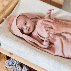 Image showing the Terry Bath Cape, Pale Pink product.