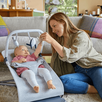 Image showing the Evolve 3 in 1 Baby Bouncer, Light Grey product.