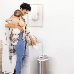 Image showing the Odour-Reducing Nappy Bin, Silver product.