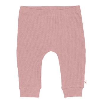 Image showing the Little Pink Flowers Ribbed Trousers, 0 - 2 Months, Vintage Pink product.