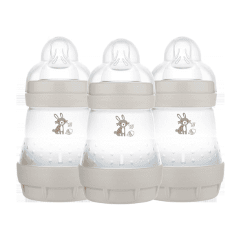 Image showing the Easy Start Pack of 3 Anti Colic Baby Bottles, 160ml, Ivory product.
