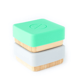 Image showing the Set of 2 Bamboo Snack Pots, Green & Grey product.