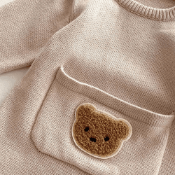 Image showing the Waffle Bear One Piece Playsuit, 6 - 12 Months, Beige product.