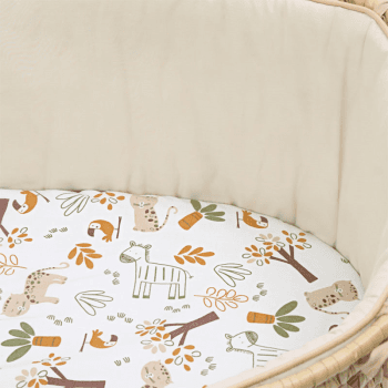 Image showing the Savannah Palm Moses Basket & Folding Stand Bundle, Sandshell product.