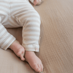 Image showing the Baby Bunny Stripes Leggings, 2 - 4 Months, Sand product.