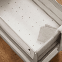 Image showing the Pack of 2 Fitted Bedside Crib Sheets, White Star product.