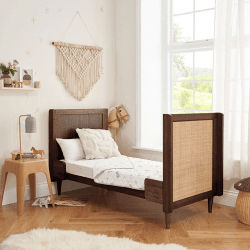 Image showing the Japandi Cot Bed, Warm Walnut product.