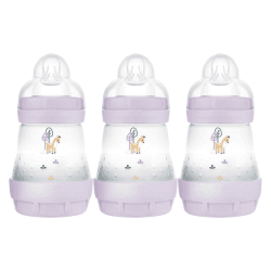 Image showing the Easy Start Pack of 3 Antic Colic Baby Bottles, 160ml, Lilac product.